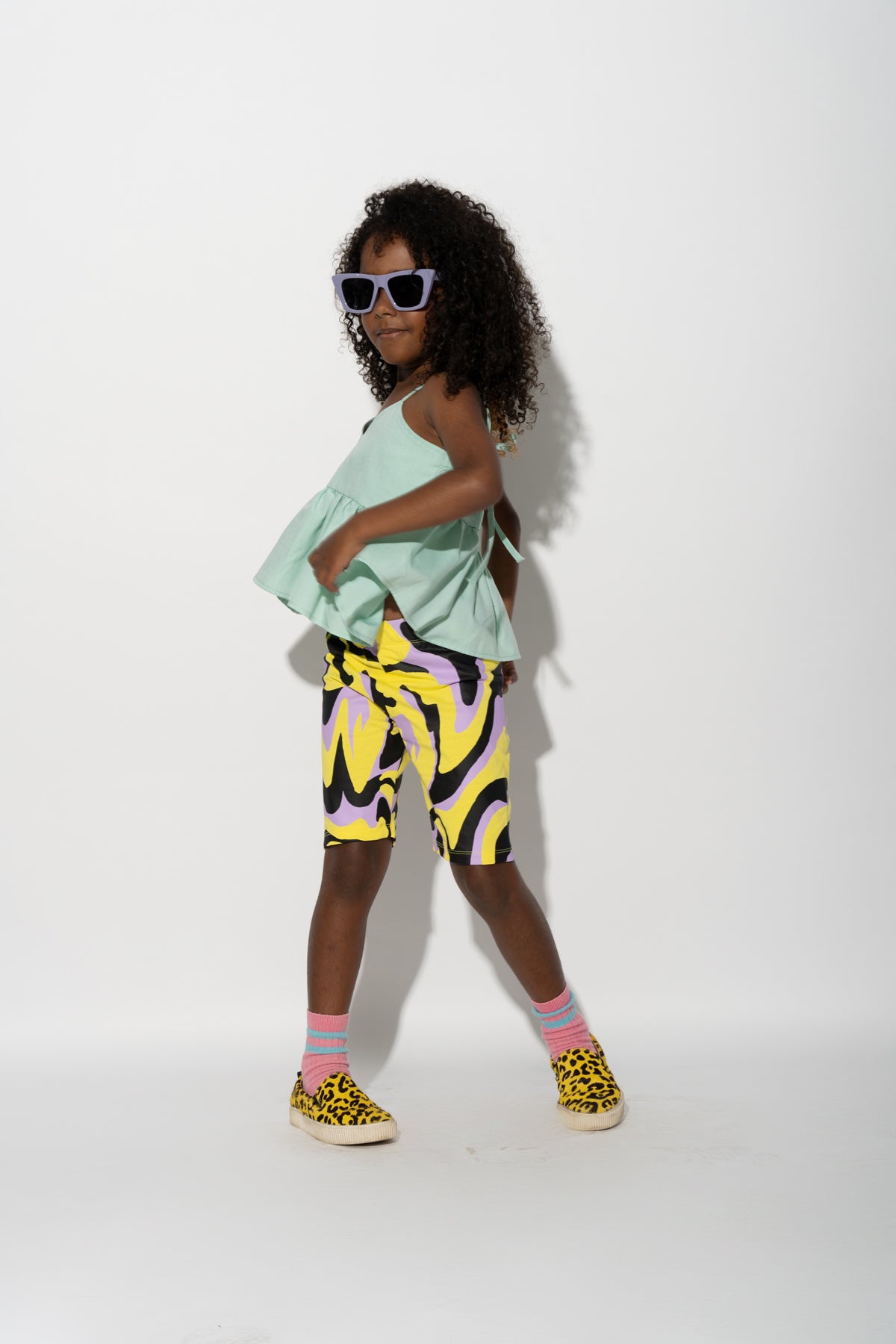 DARK WAVY PRINT BIKER SHORTS ma kids