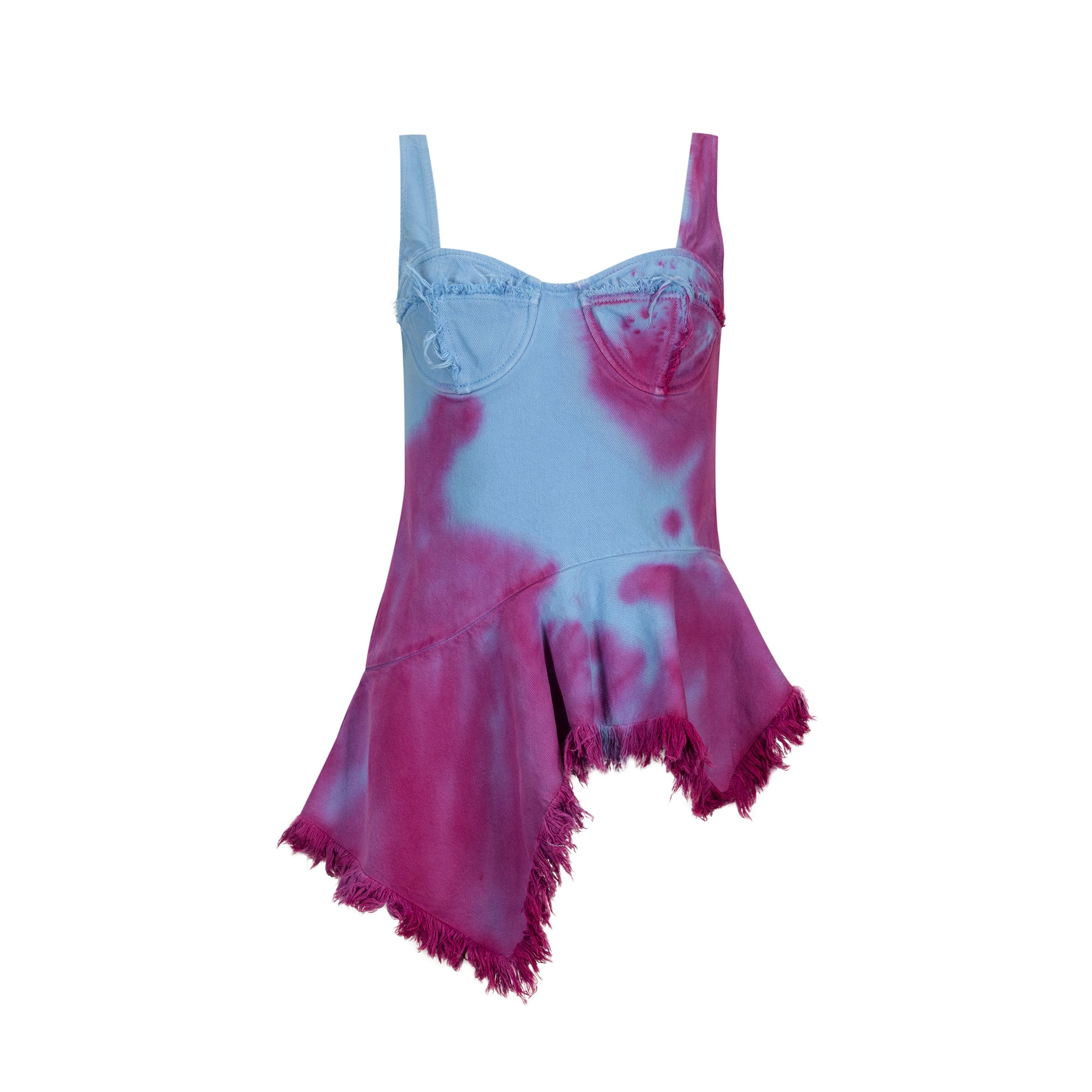 DRILL TIE DYE PEPLUM CORSET TOP marques almeida