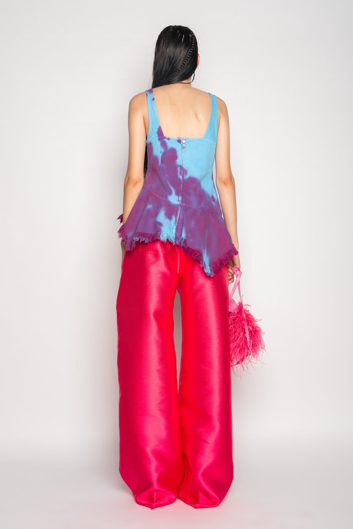 DRILL TIE DYE PEPLUM CORSET TOP marques almeida