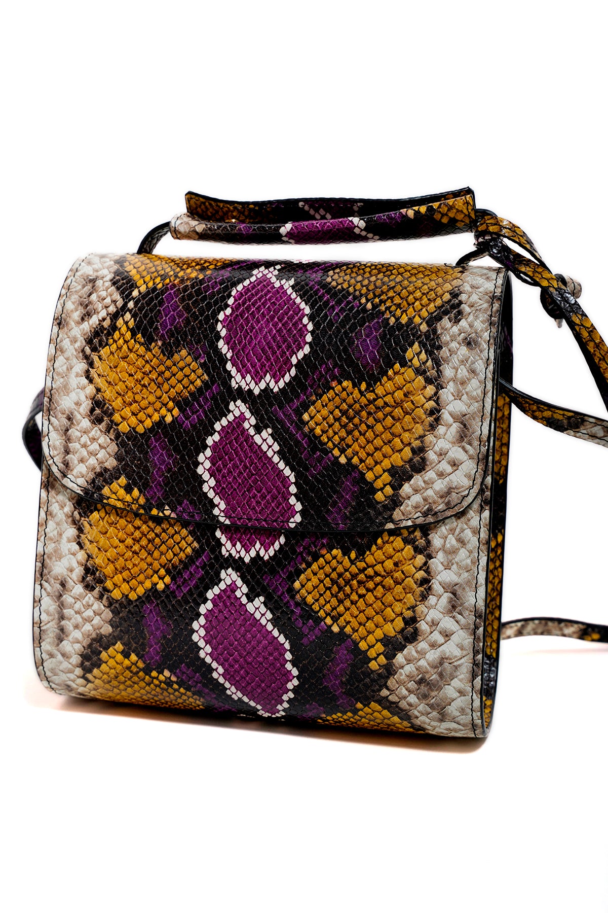 CLASSIC M'A BAG IN SNAKE PRINT LEATHER