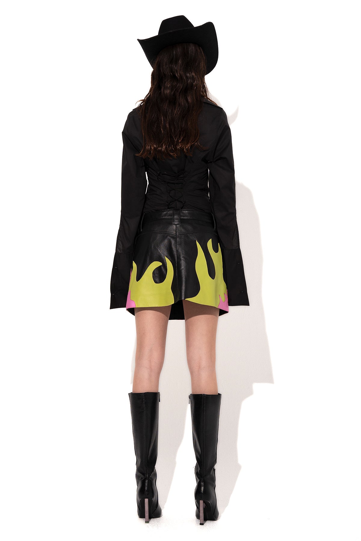 FLAMES LEATHER MINI SKIRT marques almeida