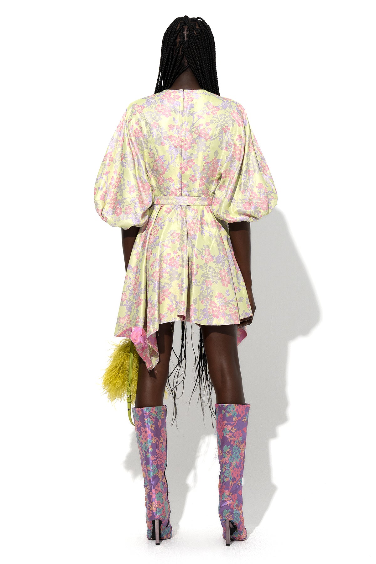 FLOWER BROCADE BALLOON SLEEVE DRESS marques almeida