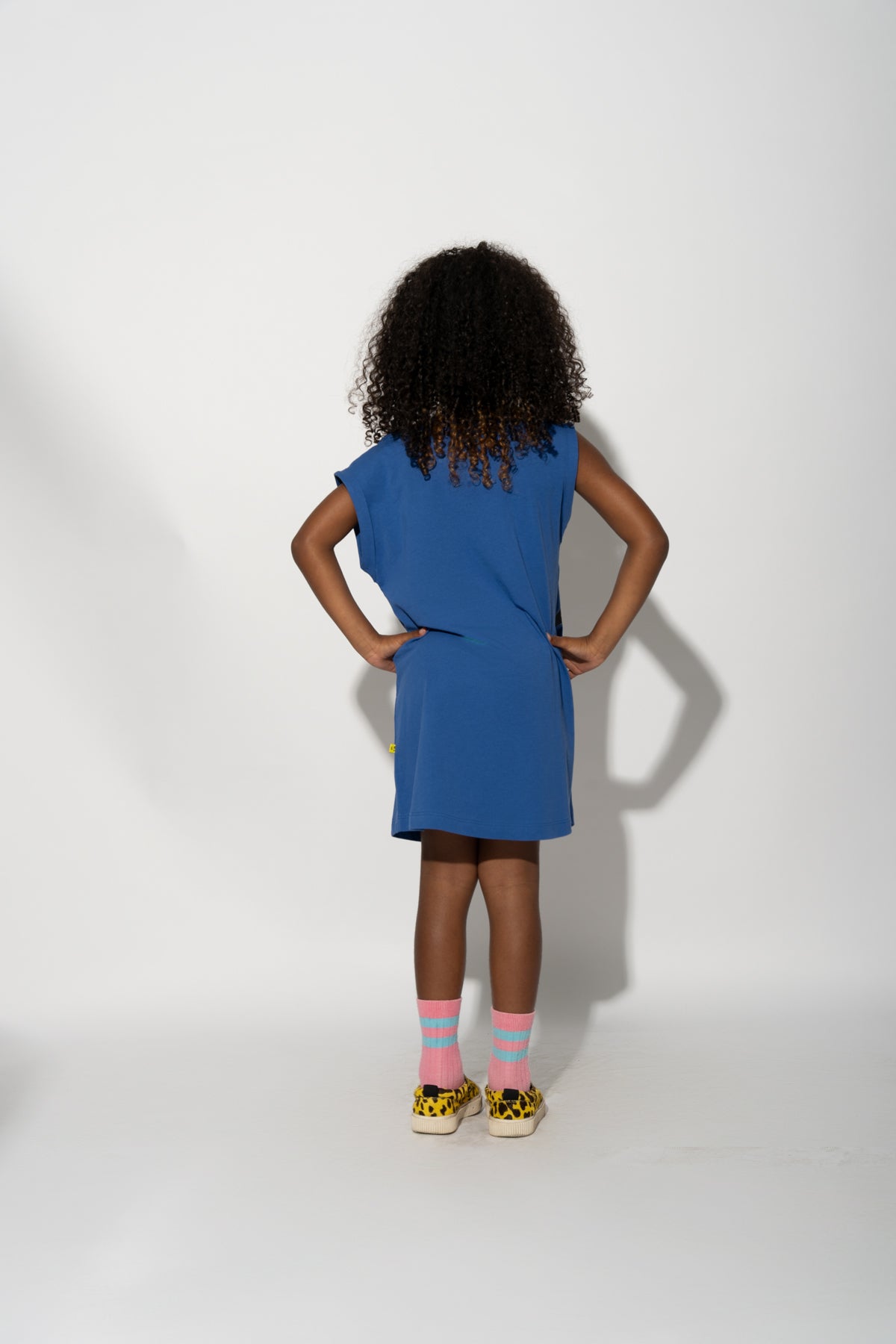 FLOWER PRINT NAVY T-SHIRT DRESS ma kids