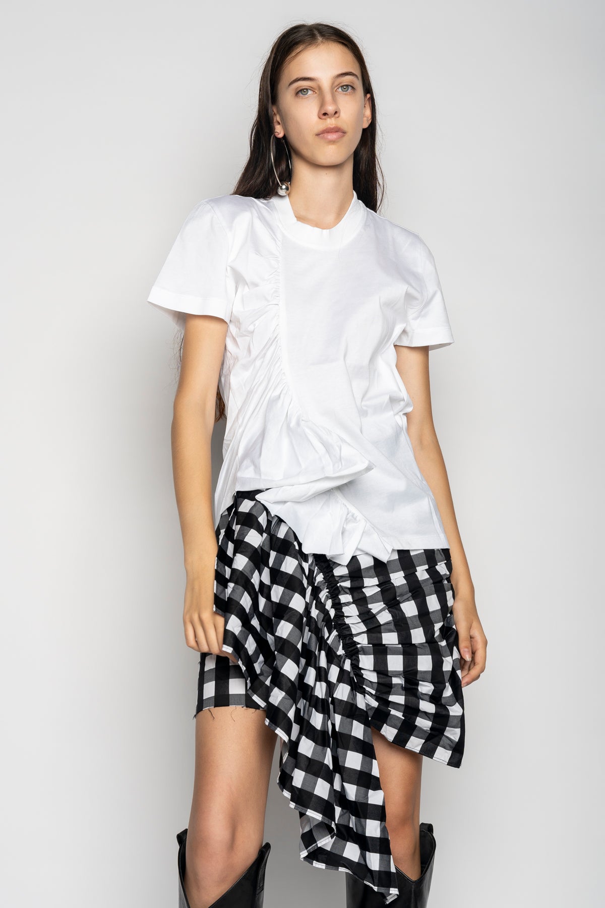 GATHERED T-SHIRT IN WHITE marques almeida