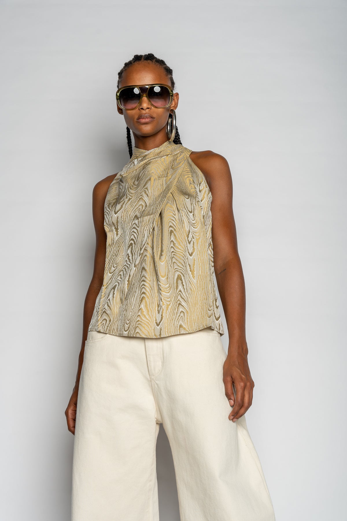 GOLD DRAPED BLOUSE marques almeida