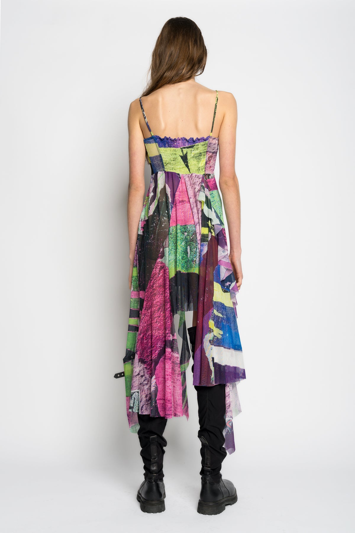 GRAFFITI PRINT MESH CORSET DRESS marques almeida