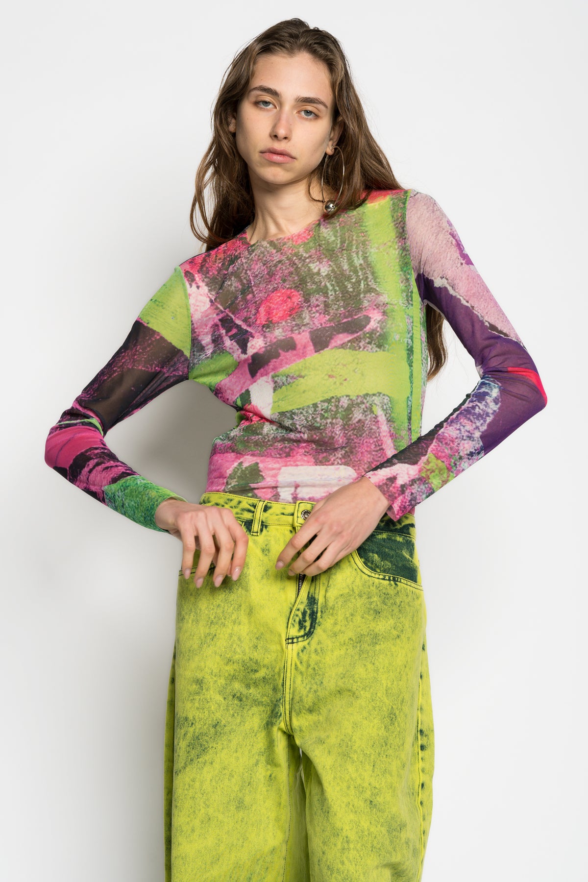 GRAFFITI PRINT MESH TOP marques almeida