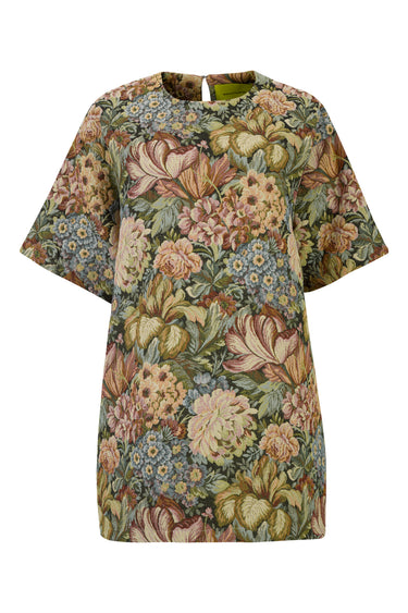GREEN BROCADE T-SHIRT DRESS marques-almeida