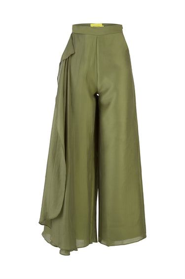 GREEN DOUBLE LAYERED BOYFRIEND TROUSERS marques almeida