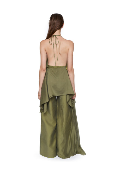 GREEN DOUBLE LAYERED BOYFRIEND TROUSERS marques almeida