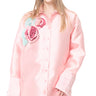 PINK MIKADO OVERSHIRT WITH FLOWER EMBELLISHED marques almeida