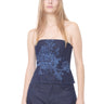 INDIGO FLOWER DENIM CORSET TOP marques almeida