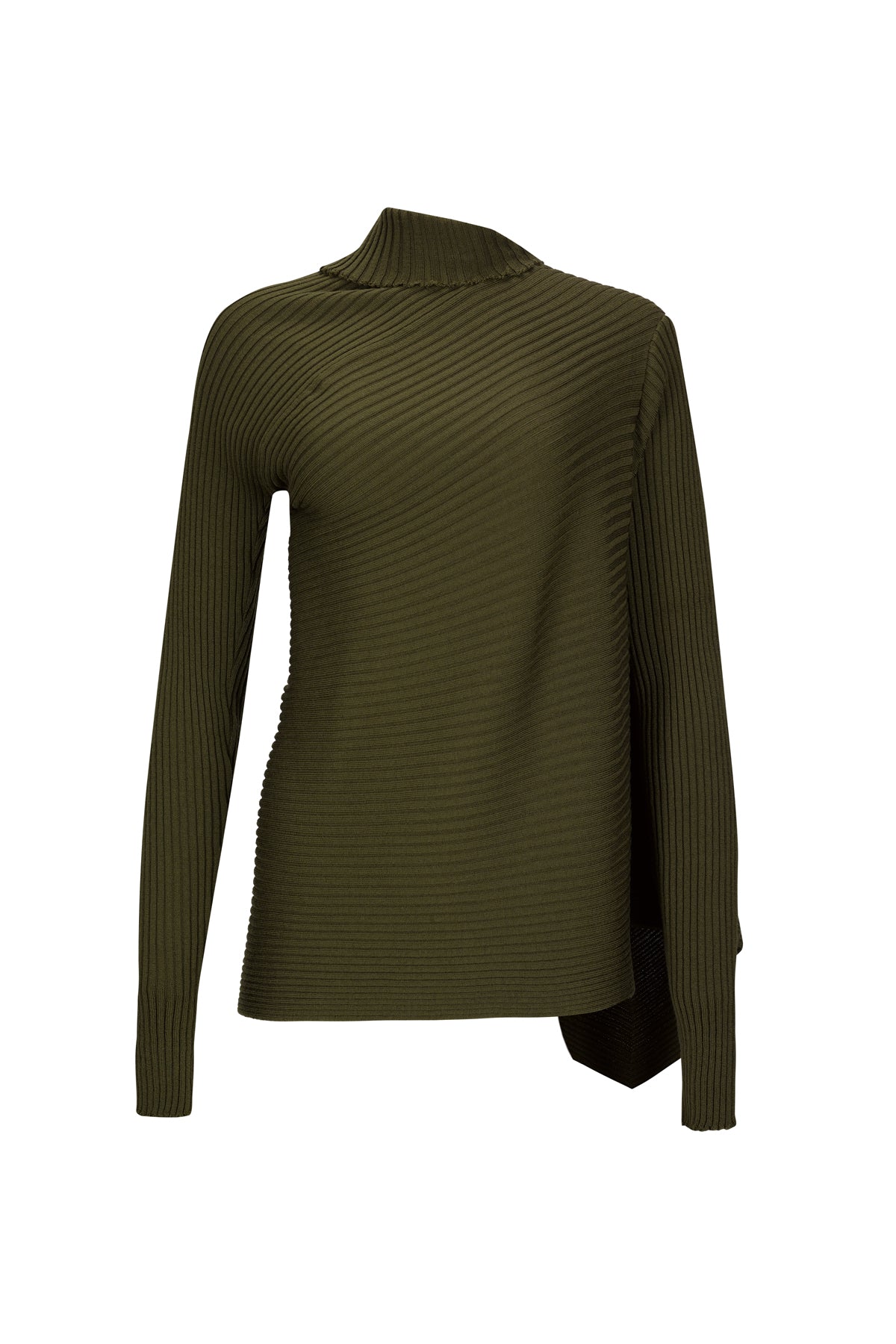 KHAKI MERINO DRAPED JUMPER marques almeida