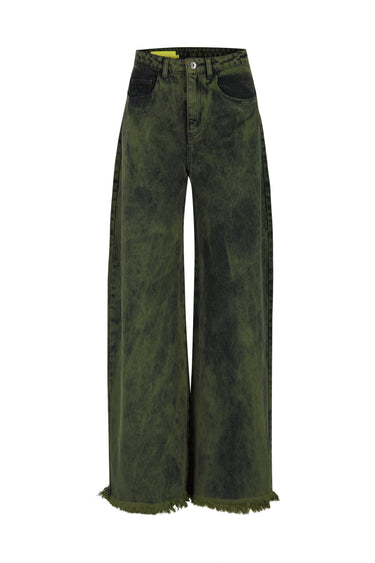 KHAKI OVERDYE DENIM BOYFRIEND TROUSERS marques almeida
