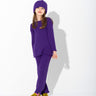 PURPLE MERINO KNIT TROUSERS makids