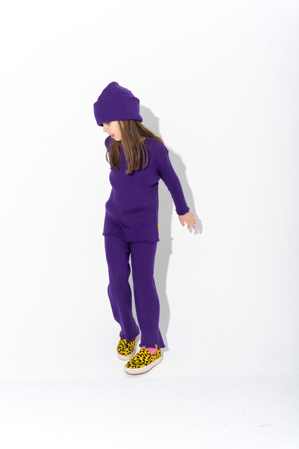 PURPLE MERINO KNIT BEANIE ma kids