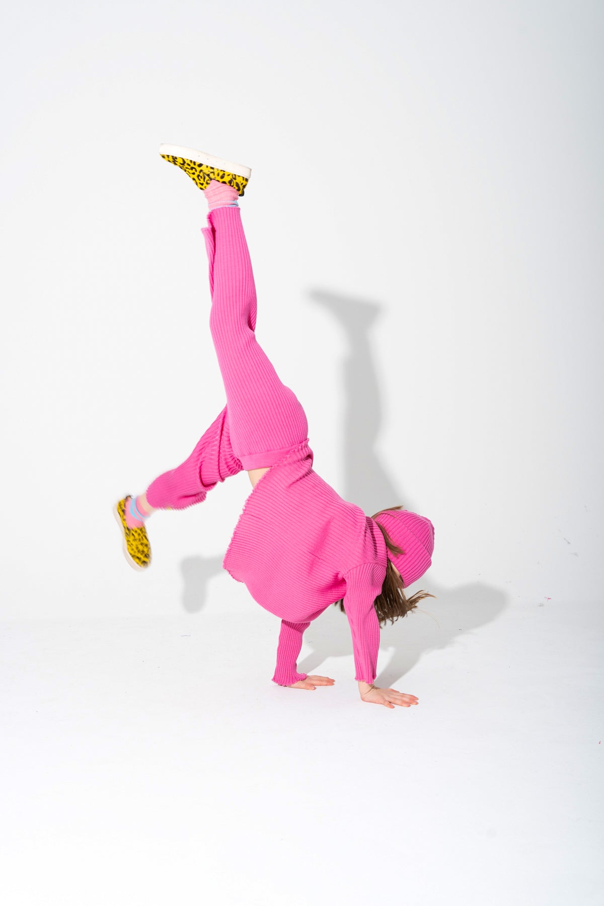 BRIGHT PINK MERINO KNIT TROUSERS MA KIDS