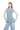LIGHT BLUE BLEACHED ROUND NECK PEPLUM TOP
