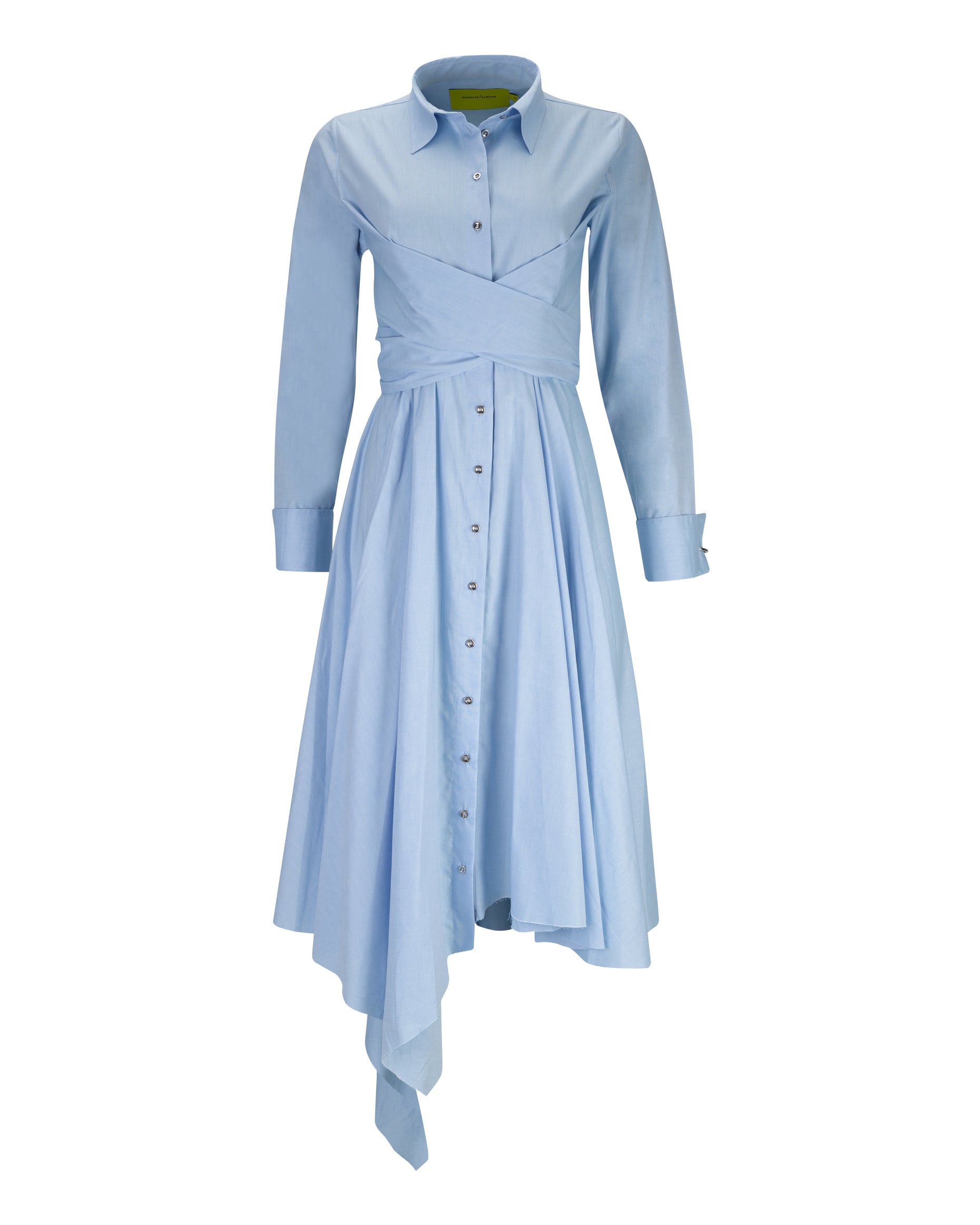 blue cross over dress Dusty Blue Cross-Back Plunge V Ruffle Maxi Prom Dress
