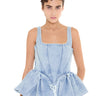LIGHT BLUE DENIM PEPLUM CORSET TOP marques almeida