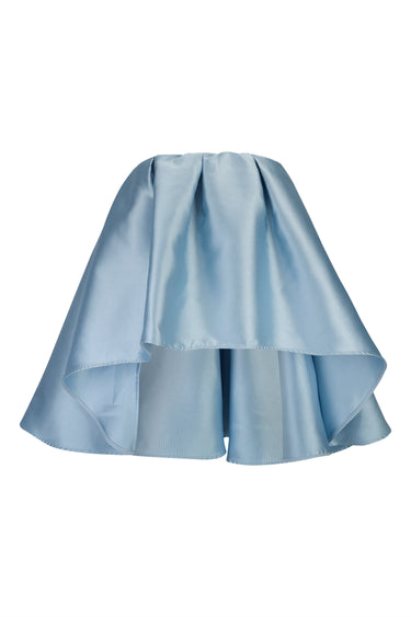 LIGHT BLUE MIKADO STRAPLESS PLEATED PUFF TOP marques almeida