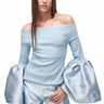 LIGHT BLUE OFF SHOULDER PUFF SLEEVE TOP marques almeida