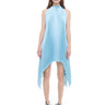 LIGHT BLUE PLEATED MIKADO HALTERNECK MINI DRESS marques-almeida