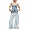 LIGHT BLUE SHREDDED DENIM BOYFRIEND TROUSERS marques almeida