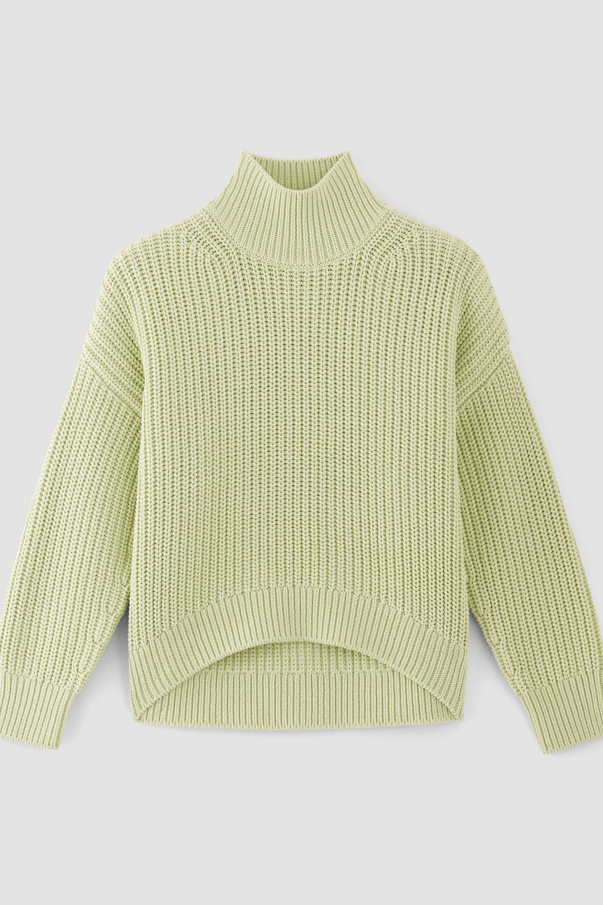 LIGHT GREEN TURTLENECK KNIT JUMPER marques almeida everlane