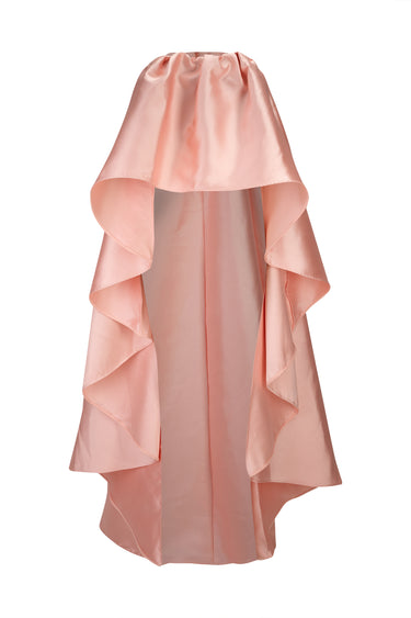 LIGHT PINK MIKADO PLEATED STRAPLESS TRAIN TOP marques almeida