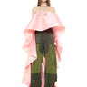 LIGHT PINK MIKADO PLEATED STRAPLESS TRAIN TOP marques almeida