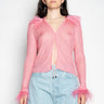 LIGHT PINK VISCOSE KNITTED TOP WITH FEATHERS MARQUES ALMEIDA