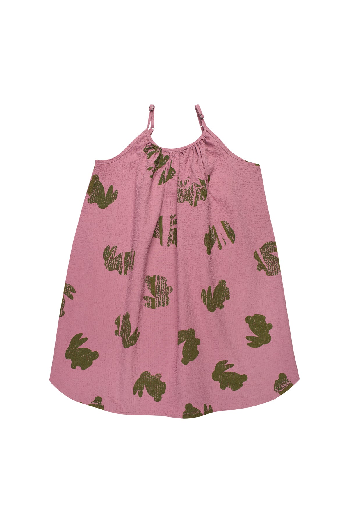 LILAC AND GREEN BUNNY PRINT STRAPPY DRESS ma kids