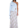 LILAC TARTAN SATIN LONG SKIRT marques almeida