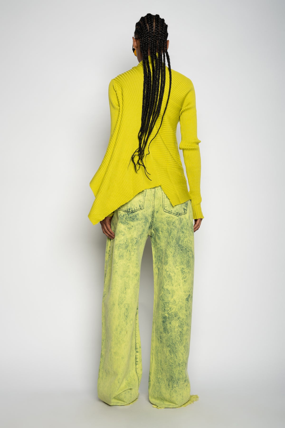 LIME MERINO DRAPED JUMPER marques almeida