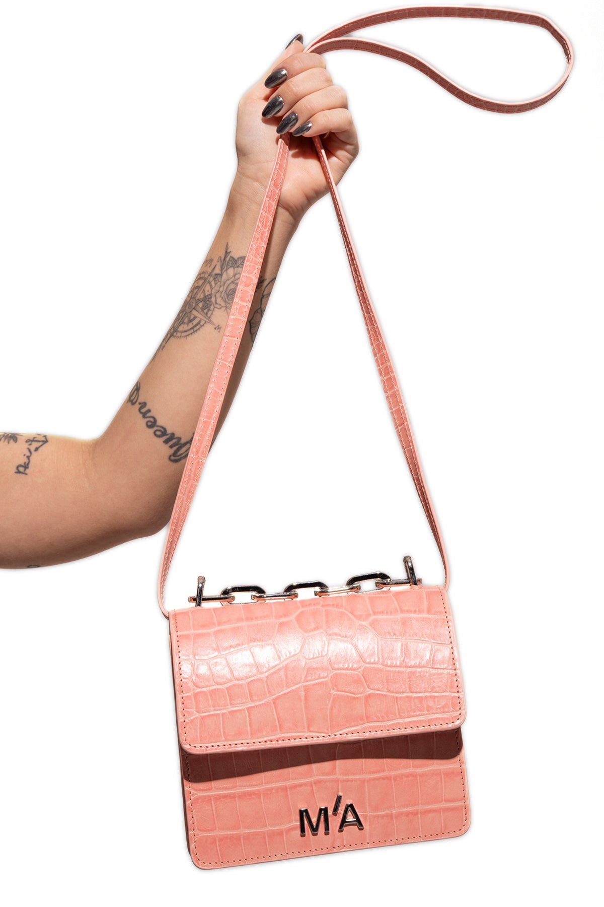 MINI CHAIN BAG IN PINK CROCO – MARQUES ' ALMEIDA