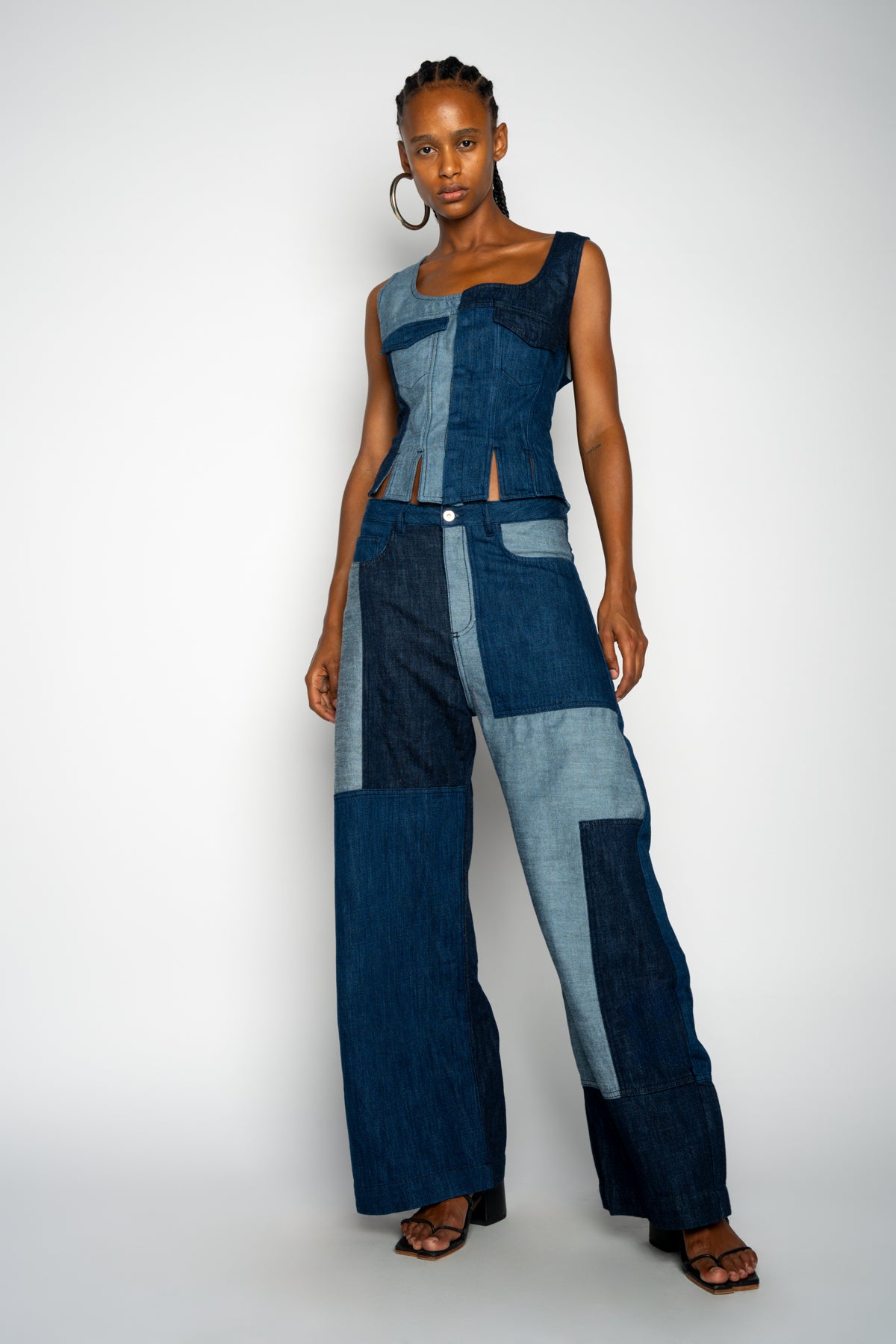 MIXED DENIM BOYFRIEND TROUSERS marques almeida