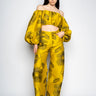 MUSTARD FLORAL BROCADE BOYFRIEND TROUSERS marques almeida