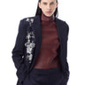 NAVY PINSTRIPE BLAZER WITH SEQUIN EMBROIDERY marques almeida