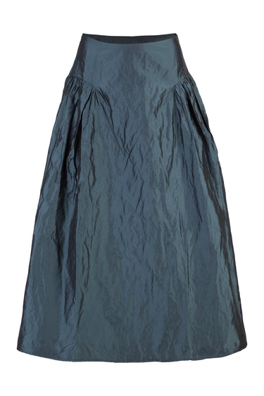 NAVY WRINKLED MIDI SKIRT marques almeida