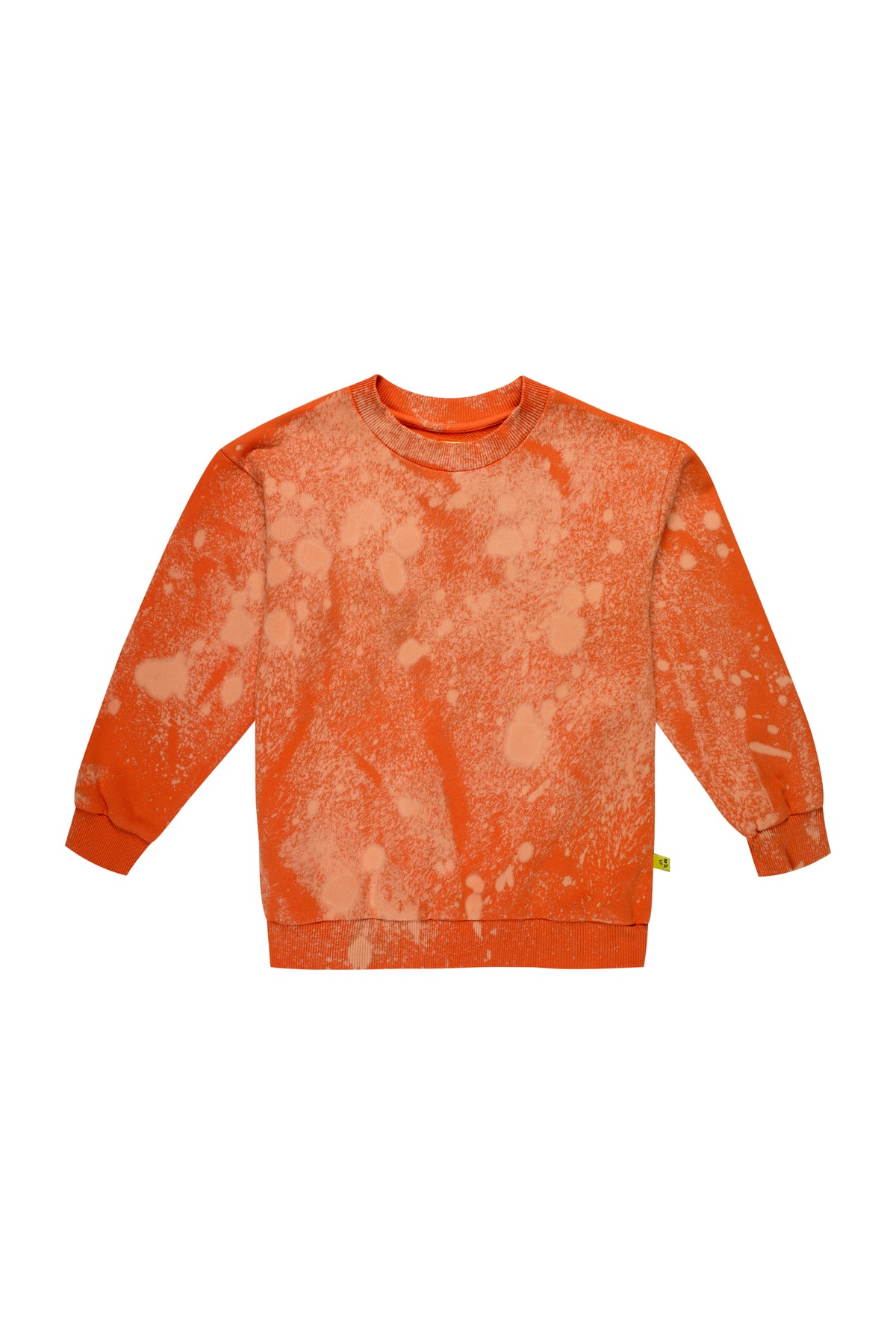 ORANGE AND YELLOW SPLATTERED FLEECE CREW NECK makids