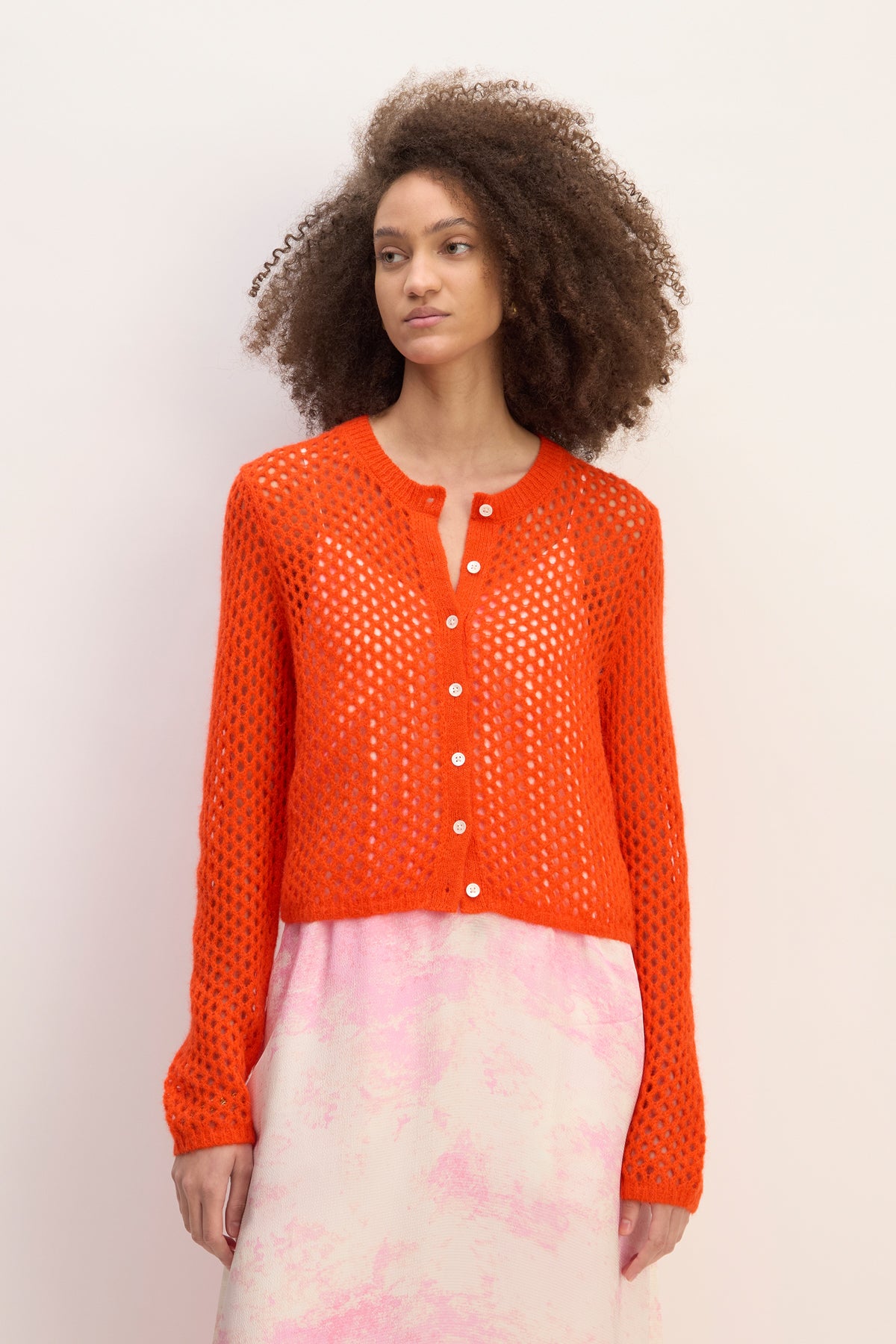 ORANGE MESH KNIT CARDIGAN marques almeida everlane