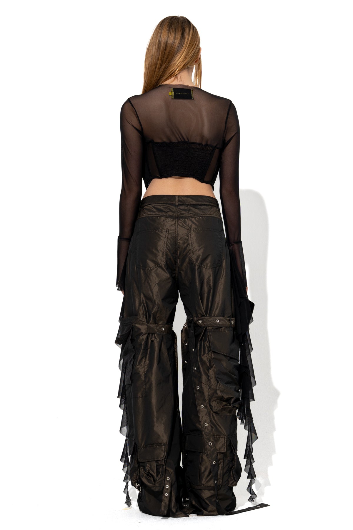 BLACK MESH CORSET TOP marques almeida