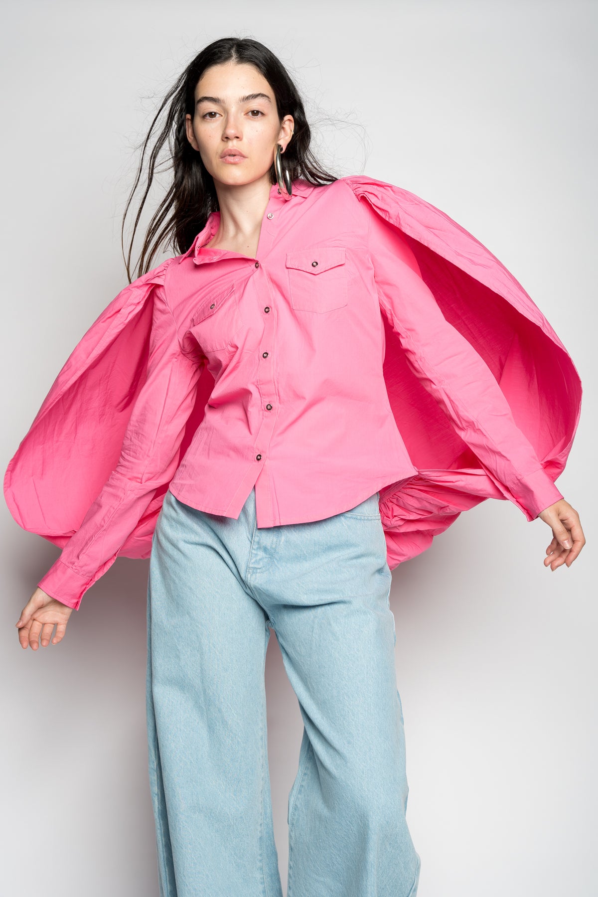 PINK BALLON SLEEVE SHIRT marques almeida