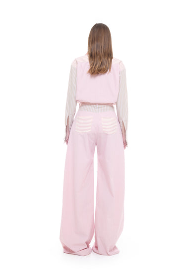 PINK CLASSIC PATCHWORK PLEATED PANTS marques almeida