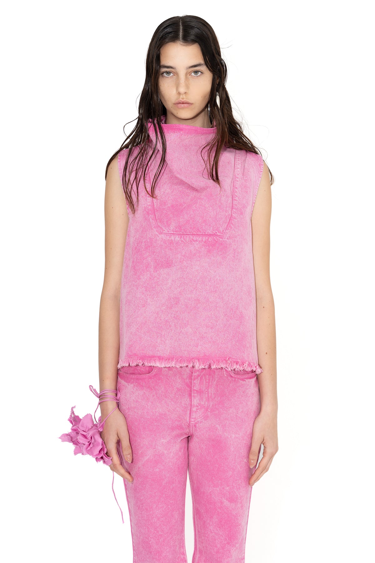 PINK COWL NECK TOP marques almeida