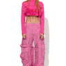 PINK CROPPED FEATHER TOP marques almeida