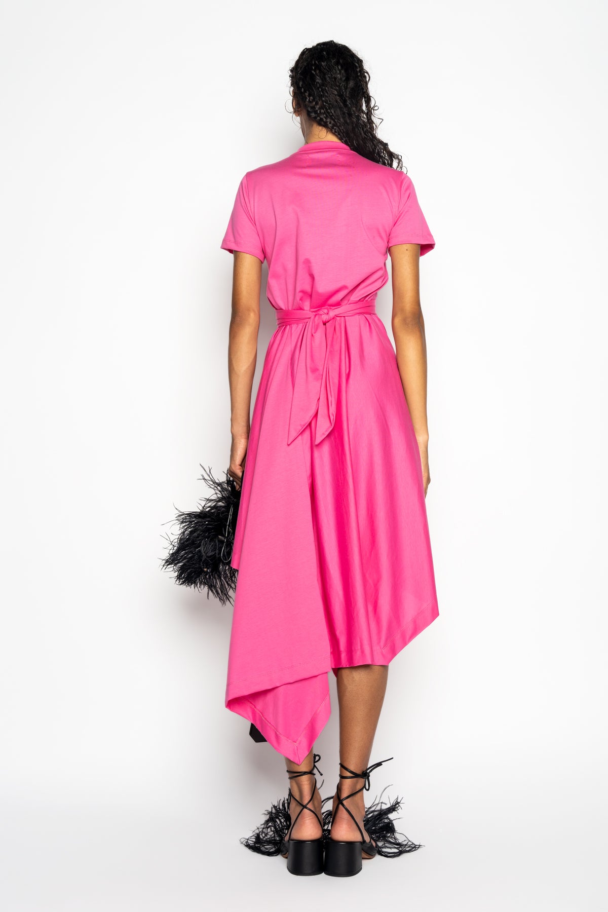 PINK CROSS WAIST DRAPE T-SHIRT DRESS – MARQUES ' ALMEIDA PINK CROSS WAIST DRAPE T-SHIRT DRESS – MARQUES ' ALMEIDA