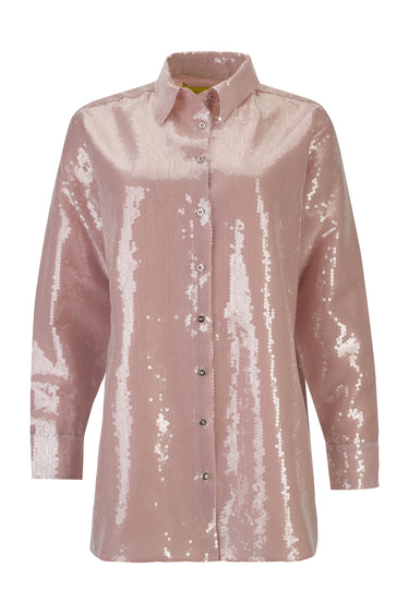 PINK DOUBLE LAYERED SEQUIN SHIRT marques almeida