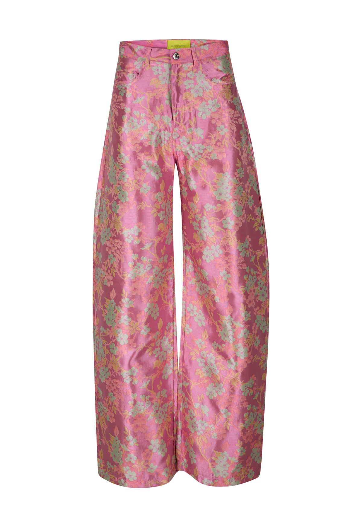 PINK FLOWER BROCADE BOYFRIEND TROUSERS marques almeida